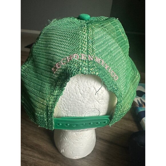 2006 Corona Mas Fina mesh Green pink plaid Adjustable Trucker Hat - Picture 6 of 8